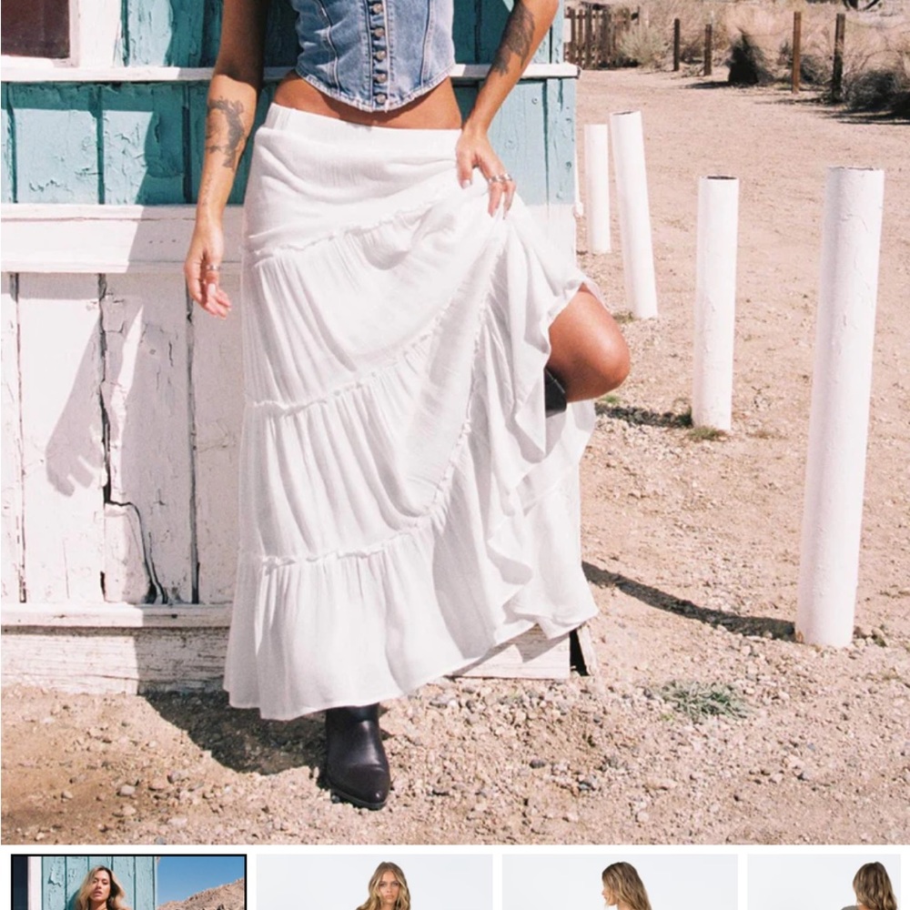 Princess Polly Miriah Maxi skirt in white